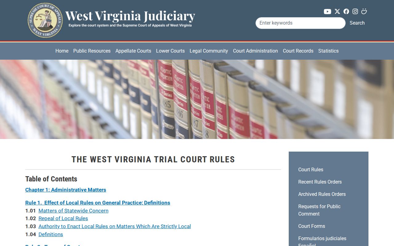Ritchie County civil court docket access rules