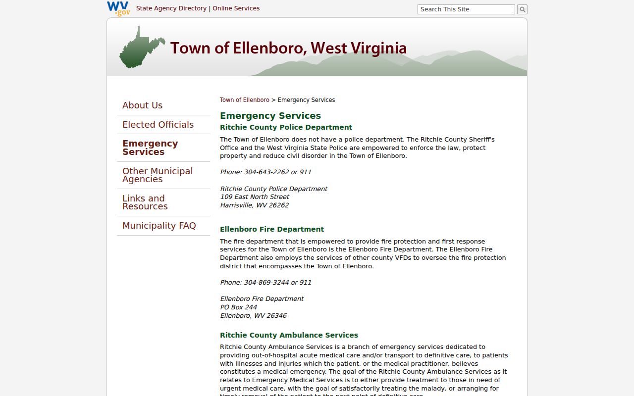 Ellenboro court docket routing where the town has no police department